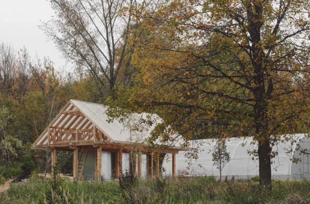 Atelier L’Abri’s design for minimal wooden pavilion embraces sustainable regeneration and self-sufficiency