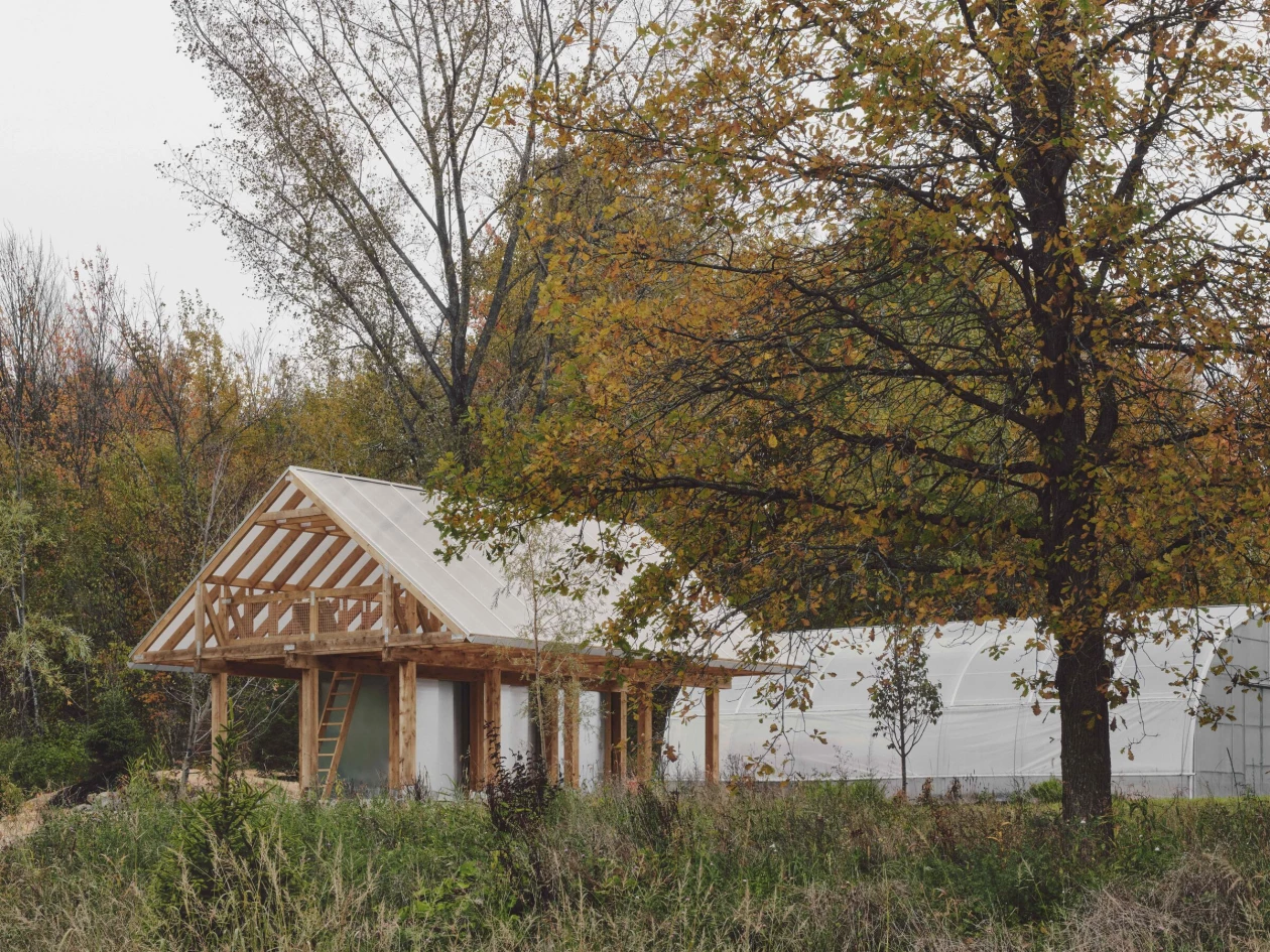 Atelier L’Abri’s design for minimal wooden pavilion embraces sustainable regeneration and self-sufficiency