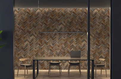 Woodwöl—Herringbone Natural Mosaic Wood Wall Tile